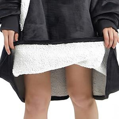 Cozywear - Wearable Blanket, Oversized Hoodie, Sweatshirts, Blanket, Sherpa Fleece Double Sided Luxury Hooded Blanket for Adults Men Women, Oversized Hoodie Blanket Womenswear Essential Sweaters Tops Underwear Lady Long Sleeve Vneck Winter Hoodie