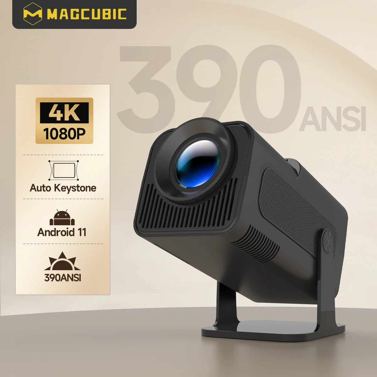 Magcubic HY320 Android11 4K HD Projector Wifi6 Allwinner H713 390ANSI BT5.0 1920*1080P Outdoor Portable Projetor Upgrated HY300