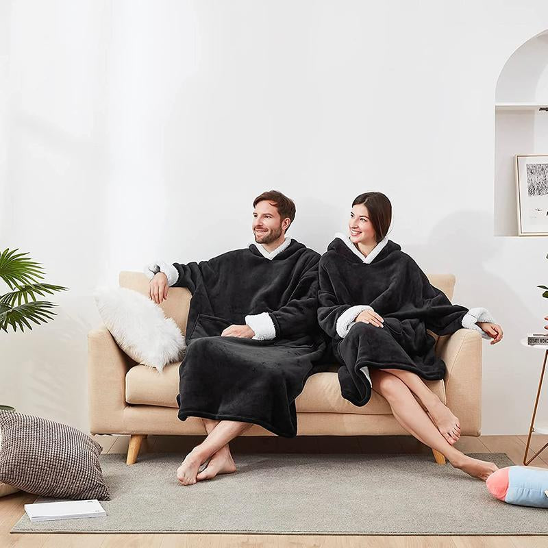 Cozywear - Wearable Blanket, Oversized Hoodie, Sweatshirts, Blanket, Sherpa Fleece Double Sided Luxury Hooded Blanket for Adults Men Women, Oversized Hoodie Blanket Womenswear Essential Sweaters Tops Underwear Lady Long Sleeve Vneck Winter Hoodie