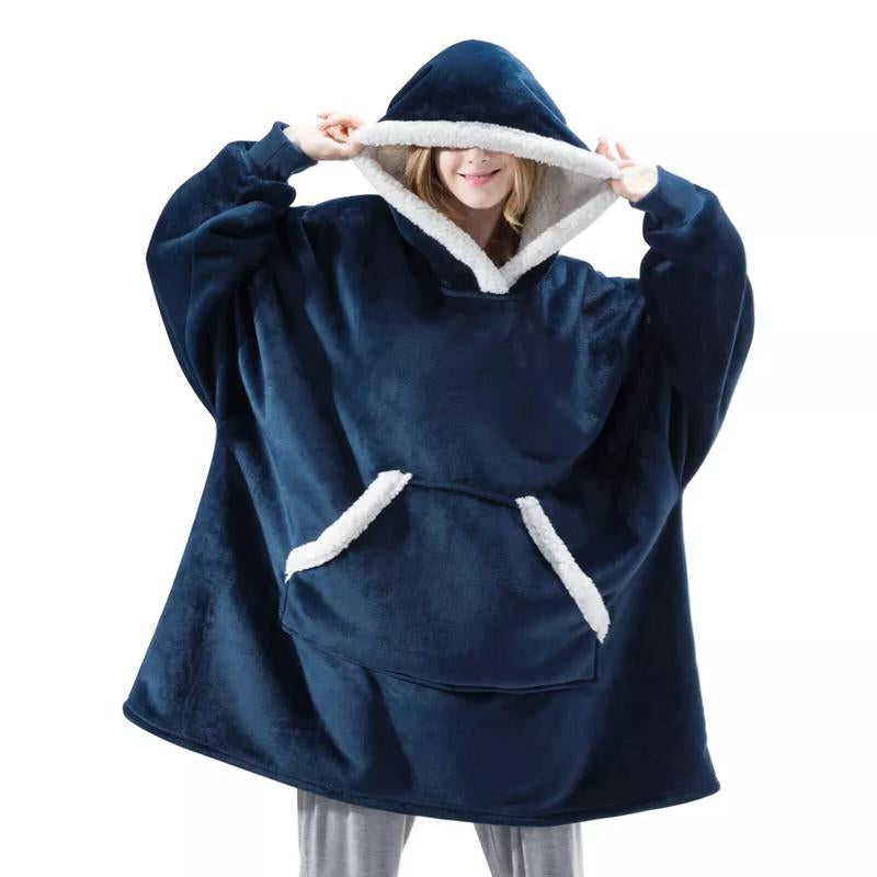 Cozywear - Wearable Blanket, Oversized Hoodie, Sweatshirts, Blanket, Sherpa Fleece Double Sided Luxury Hooded Blanket for Adults Men Women, Oversized Hoodie Blanket Womenswear Essential Sweaters Tops Underwear Lady Long Sleeve Vneck Winter Hoodie