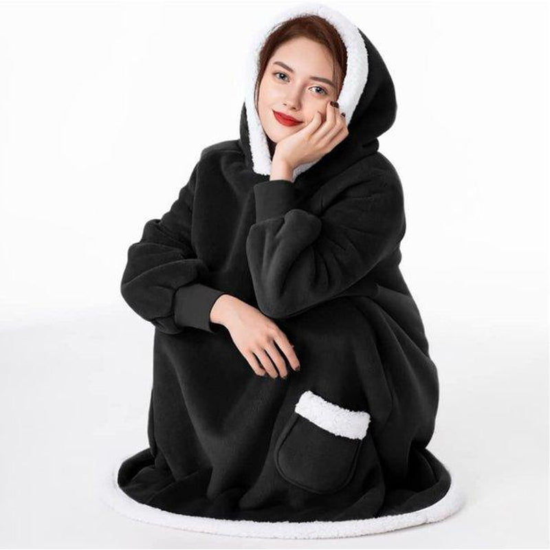 Cozywear - Wearable Blanket, Oversized Hoodie, Sweatshirts, Blanket, Sherpa Fleece Double Sided Luxury Hooded Blanket for Adults Men Women, Oversized Hoodie Blanket Womenswear Essential Sweaters Tops Underwear Lady Long Sleeve Vneck Winter Hoodie