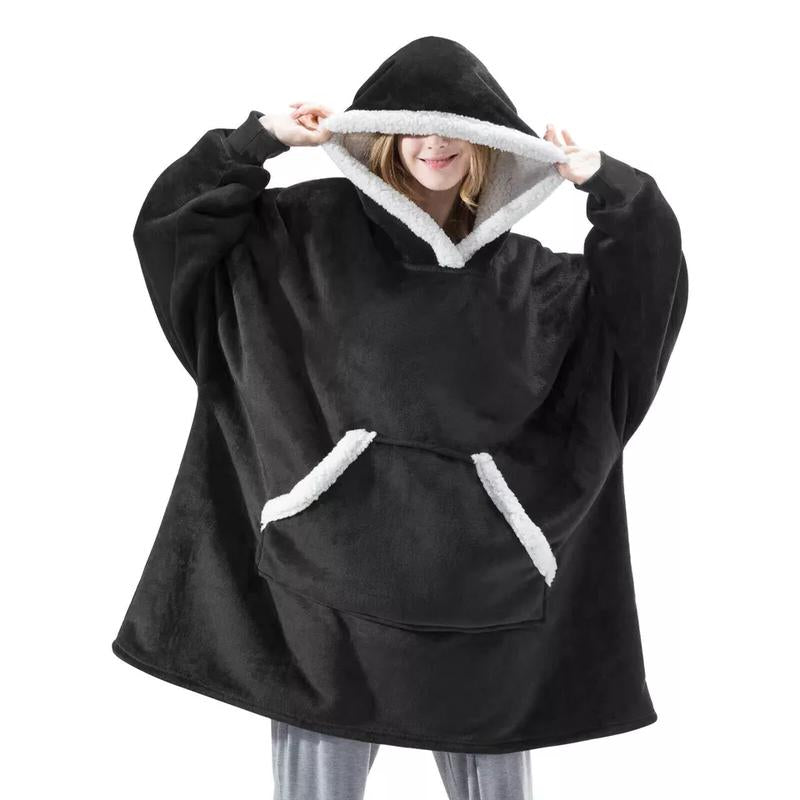 Cozywear - Wearable Blanket, Oversized Hoodie, Sweatshirts, Blanket, Sherpa Fleece Double Sided Luxury Hooded Blanket for Adults Men Women, Oversized Hoodie Blanket Womenswear Essential Sweaters Tops Underwear Lady Long Sleeve Vneck Winter Hoodie