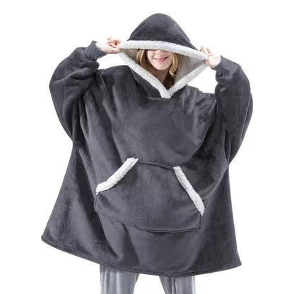 Cozywear - Wearable Blanket, Oversized Hoodie, Sweatshirts, Blanket, Sherpa Fleece Double Sided Luxury Hooded Blanket for Adults Men Women, Oversized Hoodie Blanket Womenswear Essential Sweaters Tops Underwear Lady Long Sleeve Vneck Winter Hoodie