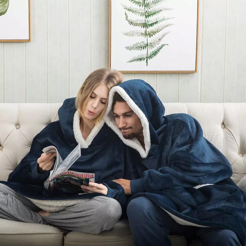 Cozywear - Wearable Blanket, Oversized Hoodie, Sweatshirts, Blanket, Sherpa Fleece Double Sided Luxury Hooded Blanket for Adults Men Women, Oversized Hoodie Blanket Womenswear Essential Sweaters Tops Underwear Lady Long Sleeve Vneck Winter Hoodie