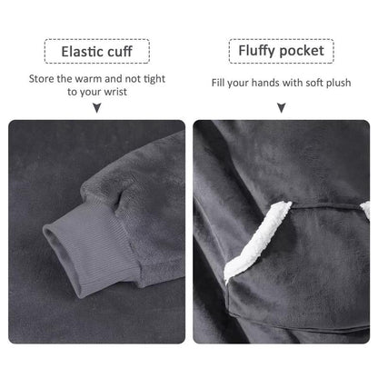 Cozywear - Wearable Blanket, Oversized Hoodie, Sweatshirts, Blanket, Sherpa Fleece Double Sided Luxury Hooded Blanket for Adults Men Women, Oversized Hoodie Blanket Womenswear Essential Sweaters Tops Underwear Lady Long Sleeve Vneck Winter Hoodie